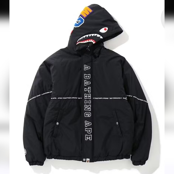 A Bathing Ape Other - A Bathing Ape Black Relaxed Shark Hoodie Jacket